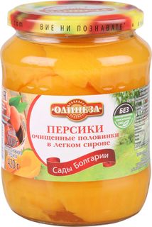 Персики очищенные Олинеза половинки в легком сиропе 700 г