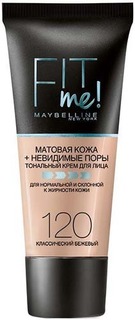 Тональный крем MAYBELLINE, Матовая кожа + невидимые поры, тон 120 Классический бежевый