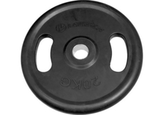 Диск обрезиненный с ручками NT121N черный д25,6мм 20 кг Larsen