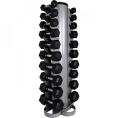 Набор стойка NT809B + гантели NT162 шестиугольные обрезиненные пара от 1 до 10 кг Larsen