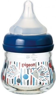Бутылочка для кормления Pigeon softouch peristaltic plus 0+ стеклянная ежик 80 мл