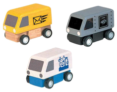 Набор из 3 деревянных машинок Plan Toys Фургоны поставки