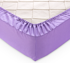 Простыня на резинке из перкали "Текстура 7" (сирень) 90х200х25