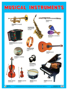 Плакат Musical Instruments Музыкальные инструменты 45х60 Мозаика Синтез