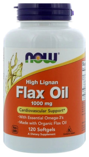 Льняное масло NOW Flax Oil 120 капс.
