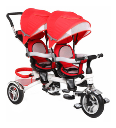 Велосипед трехколесный Capella для двойни Twin trike 360 Red