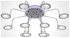Люстра Евросвет 80109/12 хром/синий+фиолетовый