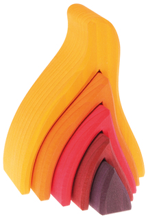 Деревянная пирамидка огонь маленький Grimms 10780