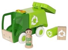 Деревянная игрушка BRIO Мой родной дом Мусоровоз Брио свет+звук 30278
