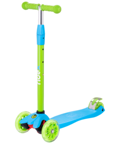 Трёхколёсный самокат Ridex Snappy 2.0 3D детский голубой/зеленый со светящимися колёсами