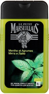 Гель-шампунь для мужчин LE PETIT MARSEILLAIS "Мята и лайм", 3 в 1