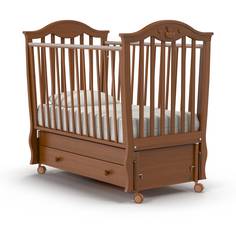 Кроватка Nuovita Sorriso Swing маятник продольный noce scuro тёмный орех