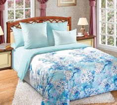 Постельное белье "Цветочный бриз 1" 2-спальное с европростыней Текс Дизайн