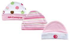 Комплект шапочек 3 шт. Hudson Baby розовый р. 55-67 (0-6)