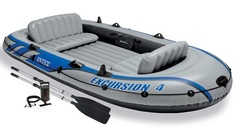 Лодка рыболовная Intex Excursion 4 Set серая