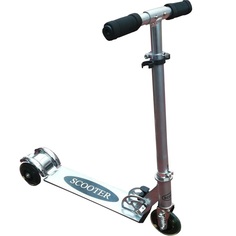 Самокат-кикборд Scooter трехколесный 100 мм серебристый