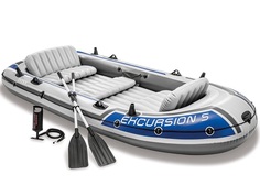 Лодка рыболовная Intex Excursion 5 Set серая