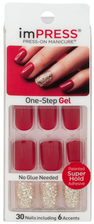 Накладные ногти Kiss Impress Manicure Accent Hard Varnish Tweetheart