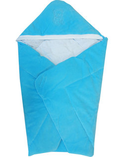 Конверт-одеяло Папитто велюр с вышивкой Голубой 2157