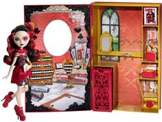 Игровой набор с куклой Ever After High Дом-книга Лиззи Хартс CDM54