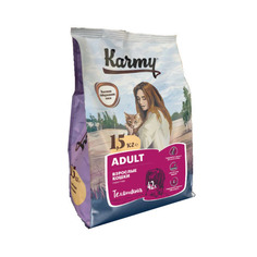 Сухой корм для кошек Karmy Adult, телятина, 1,5кг