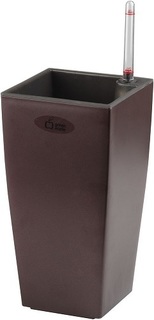 Квадратный горшок с автополивом GREEN APPLE 13.5х13.5х26.5 см, венге (GPS5-13-C)