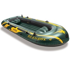 Лодка рыболовная Intex Seahawk 4 зеленая/желтая
