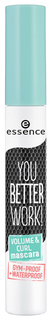Тушь для ресниц Essence you better work! volume & curl mascara 10 мл
