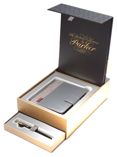 Набор подарочный Parker Sonnet-Essential Black Lacquer GT ручка+блокнот и органайзер