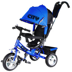 Велосипед детский трёхколёсный City синий колёса 10 и 8 JD7BS