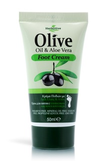 Мини крем для ног с экстрактом алоэ вера Herbolive Olive Oil&Aloe Vera Foot Cream