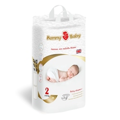 Подгузники детские одноразовые Mommy Baby (размер 2), 4-8 кг, 56 шт.
