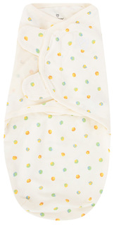 Конверт на липучке Summer Infant Swaddleme Organic S/M кремовый/кружочки