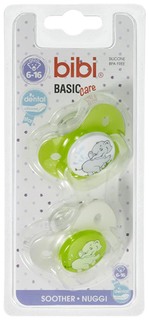Пустышка силиконовая Bibi Dental BasicCare 6-16 мес 2 шт