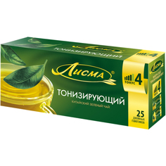 Чай зеленый в пакетиках для чашки, Лисма Тонизирующий 25*1,5 г. Майский