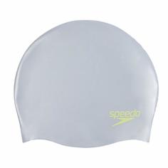 Шапочка для плавания Speedo Junior Plain Moulded Silicone Cap 8-70990 серебристая (B825)