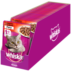 Влажный корм для кошек Whiskas рагу с говядиной и ягненком, 28 шт по 85г