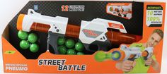 1 TOY Игрушечное оружие с мягкими шариками Street Battle, 10 шариков, 3,4 см Т13653