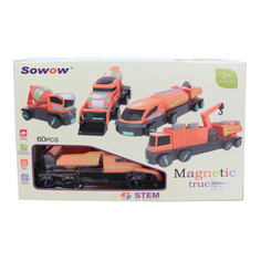НАША ИГРУШКА Конструктор магнитный Строительная техника, 60 деталей N11