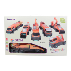 НАША ИГРУШКА Конструктор магнитный Строительная техника, 80 деталей N10