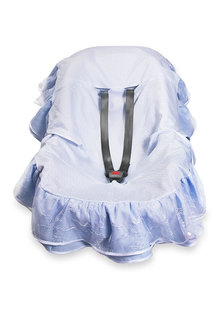 Пеленка в автокресло Фламинго голубая Сонный Гномик