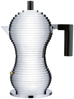 Гейзерная кофеварка Alessi Pulcina MDL02/3 B Silver/Black