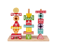 Деревянная игрушка Janod Набор пирамидок Тотемы J05331