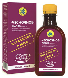 Масло льняное Компас Здоровья чесночное с экстрактом чеснока 200 мл