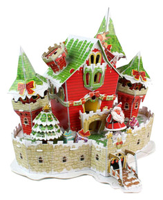 Пазл Cubic Fun 3D P646h Сказочный рождественский замок (с подсветкой)
