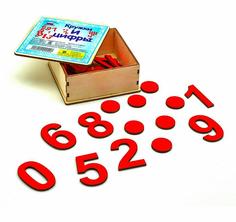 Развивающая игрушка Smile decor Кружки и цифры в деревянной коробке А011