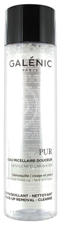Мягкая мицеллярная вода Galenic PUR для снятия макияжа с лица и глаз, 200 мл