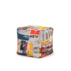 Goodpoof Пуф Квадро Жаккард Нью Йорк 35*35 с наполнителем