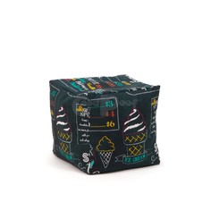 Goodpoof Пуф Квадро Жаккард Айскрим 35*35 с наполнителем