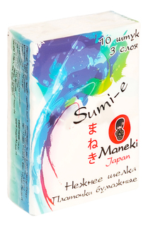 Бумажные салфетки Maneki sumi-e 1 упаковка 10 штук